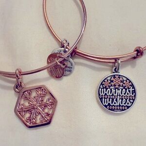 Rose Gold Holiday Bangle Bracelets- lot of 2